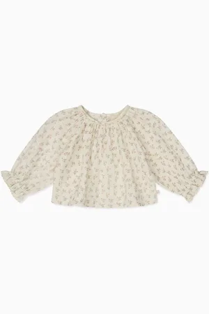Mori Green Floral 100% Cotton Muslin Blouse Top 3