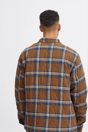 Blend Toffee Quilted Check 100% Cotton Overshirt XL