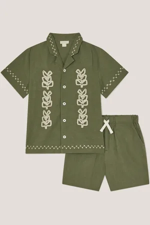 Monsoon Green Embroidered Shirt and Shorts Set 11 Years (146cm)