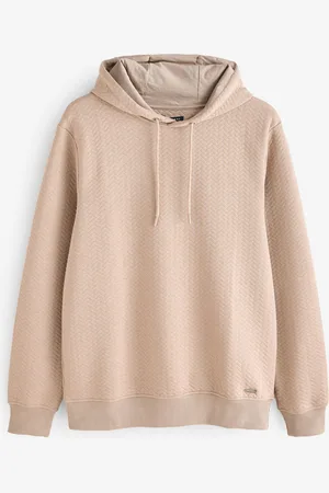 Threadbare Brown Jacquard Textured Pull-Over Hoodie L