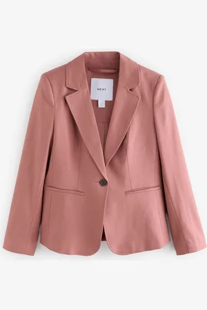 Next Pink Tailored Single Breasted Blazer With Wool AU 16