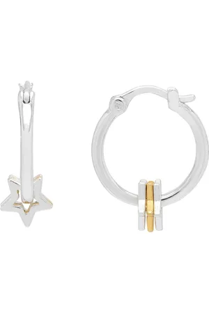 ESTELLA BARTLETT Silver Tone Multi Star Hoop Earrings One