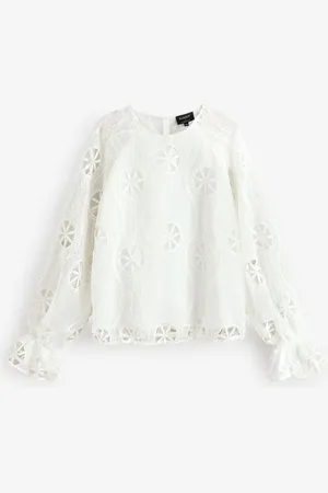 Bardot White Rosalee Lace Blouse AU 12