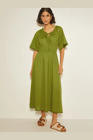 Monsoon Nora Short Sleeve 100% Cotton Midi Dress M