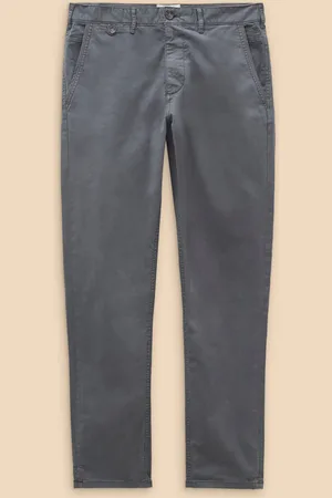 White Stuff Grey Sutton Organic Chino Trousers 32W x 29L (UK 32 S)