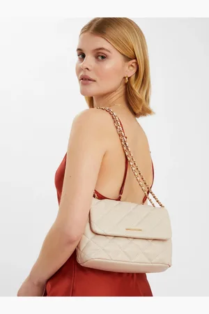 Accessorize Cream Quilted Faux Leather Cross-Body Bag One