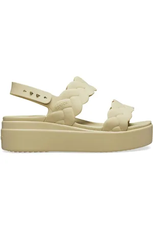 Crocs Cream Brooklyn Woven Low Wedges AU 6 (EU 36.5)