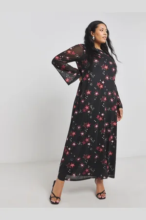 Simply Be Long Sleeves Mesh Maxi Dress AU 26