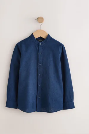 Next Grandad Collar Linen Mix Long Sleeve Shirt (3-16yrs) 11 Years (146cm)