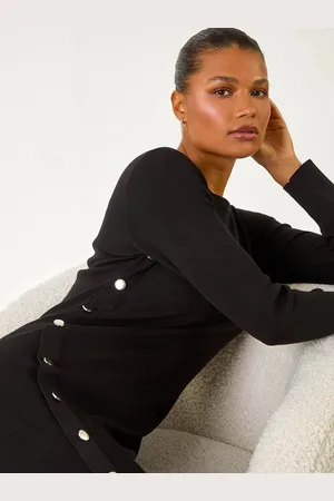 Roman Side Button Detail Knitted Dress 12