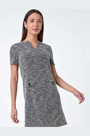 Roman Textured Pocket Detail Stretch Dress AU 16