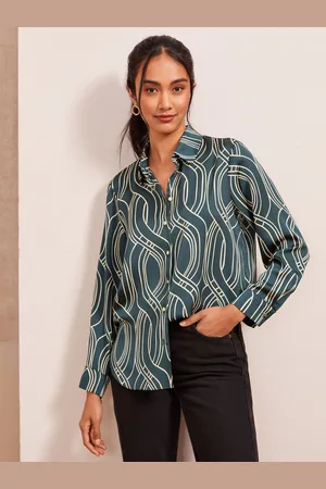 Friends Like These Satin Long Sleeve Button Through Shirt AU 16