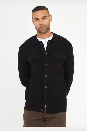 Threadbare Black Long Sleeve Knitted Shirt XL