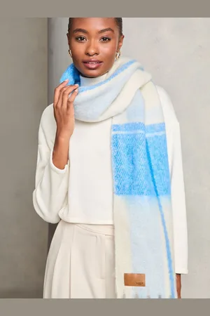 Lipsy London Blue Check Super Soft Brushed Oversized Scarf one