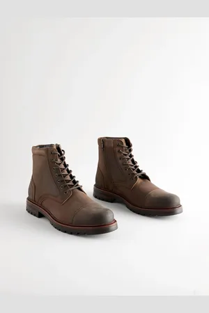 Next Brown Leather Toe Cap Boots AU 8 (EU 42)
