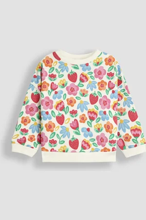 JoJo Maman Bébé Cream Floral & Strawberry Printed Crew Neck Sweatshirt 6
