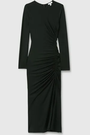 Reiss Rosie Petite Jersey Ruched Midi Dress AU 10
