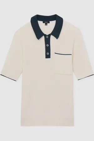 Reiss Brinkley Cotton Polo Shirt with Buttons S