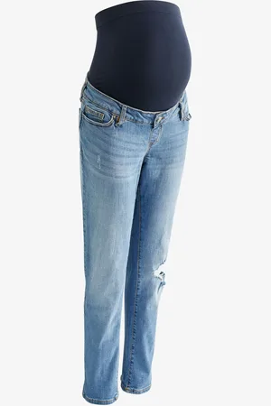 Séraphine Blue Roll Up Maternity Boyfriend Jeans AU 18