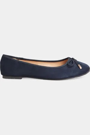 Long Tall Sally Wide-Fit Ballerina Faux Suedette Pumps AU 14 (EU 45)