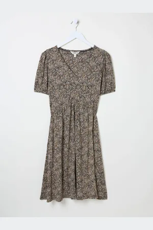 Fat Face FatFace Nell Short Sleeve V-Neck Midi Dress AU 20 R