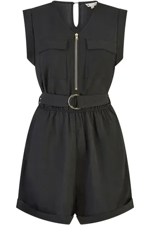 Yumi Black Utility Playsuit With Pockets AU 16