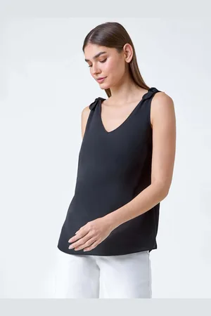 Roman Black Tie Detail Strap Cami Top AU 16