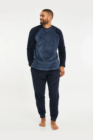 Threadbare Blue Borg Pyjamas Set L