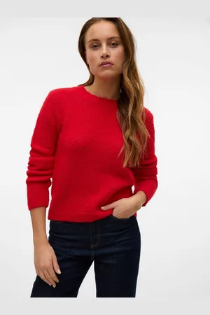 VERO MODA Red Long Sleeves Round Neck Jumper AU 14