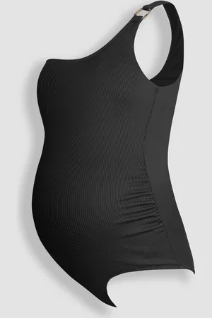 JoJo Maman Bébé Black One Shoulder Maternity Swimsuit L