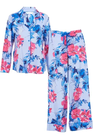 Cyberjammies Blue Lyla Floral Print Pyjama Set AU 10