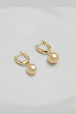 Jon Richard Gold Tone Polished Orb Earrings One