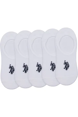 U.S. Polo Assn. U. S. Polo Assn. White Invisible Trainer Socks 5 Pack 12.5-3.5