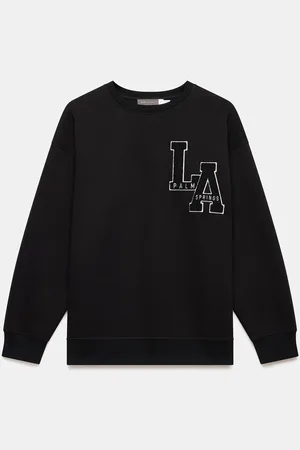 mint&berry Black Cotton Blend Relaxed Glamour Logo Sweatshirt XS