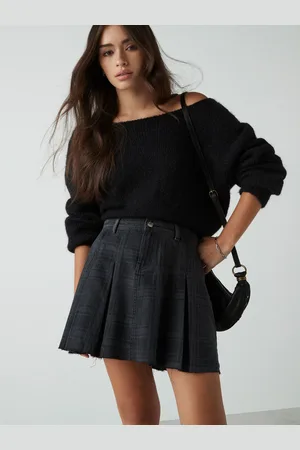 Next 100% Cotton Pleated Denim Mini Skirt AU 8