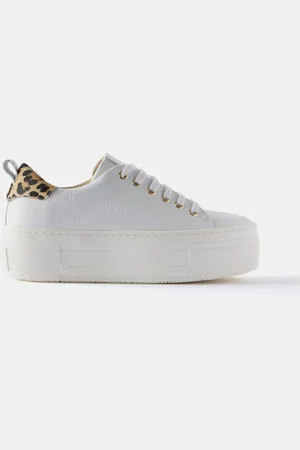 mint&berry White Belle Platform Leopard Trainers AU 7 (EU 38)