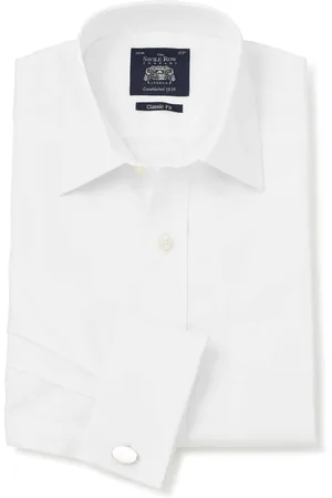 SAVILE ROW Classic Fit Twill 100% Cotton Single Cuff Formal Shirt AU 42 Regular