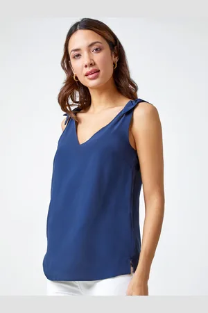 Roman Blue Tie Detail Strap Cami Top AU 10