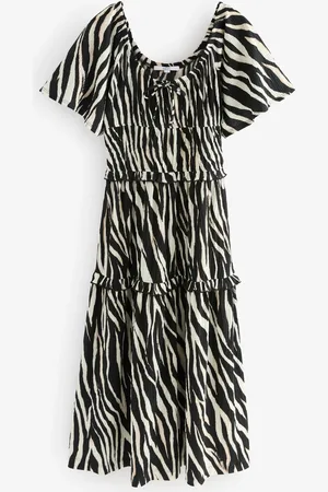 Next Short Sleeve Jersey Tie Front Textured Midi Dress AU 6 Petite