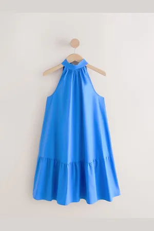 Next 100% Cotton Halter Tie Neck Sleeveless Tiered Mini Dress 8