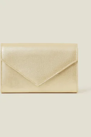 Accessorize Gold Metallic Envelope Clutch Bag One