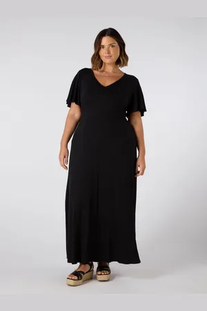 Live Unlimited London Jersey V-Neck Maxi Dress AU 14