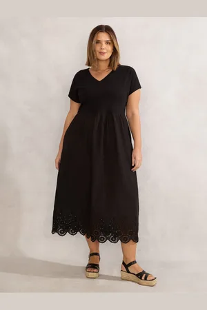 Live Unlimited London Curve Jersey Woven Mix 100% Cotton T-Shirt Dress 20