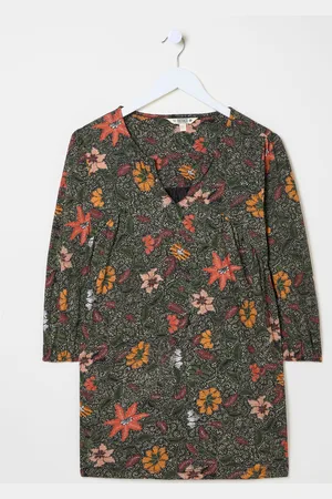 Fat Face FatFace Enya Black Detail Floral Tunic AU 6