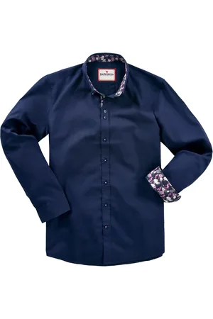 Joe Browns Classic Button Down Double Collar 100% Cotton Shirt with Floral Print Trims L
