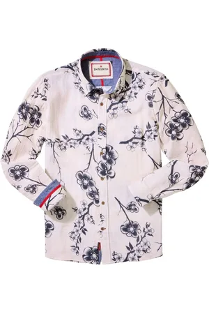 Joe Browns Japanese-Inspired Floral Print Long Sleeve 100% Cotton Shirt M