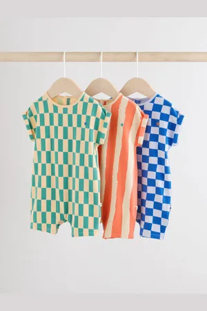 Next Bright Checkerboard Baby Rompers 3 Pack 9