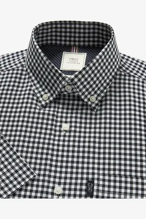 Next Easy Iron Button Down Short Sleeve Oxford Shirt L