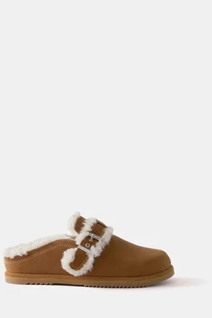 mint&berry Brown Tan Suede Clog Slippers eu355uk3