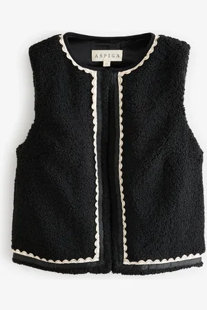 ASPIGA Black Trim Detail Fleece Gilet M